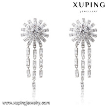 E-227 Fashion Luxury Cubic Zirconia Rhodium Jewelry Eardrop